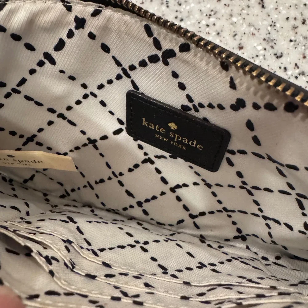 Kate Spade New York Black‎ Saffiano Leather Wristlet Pouch Clutch 8x5